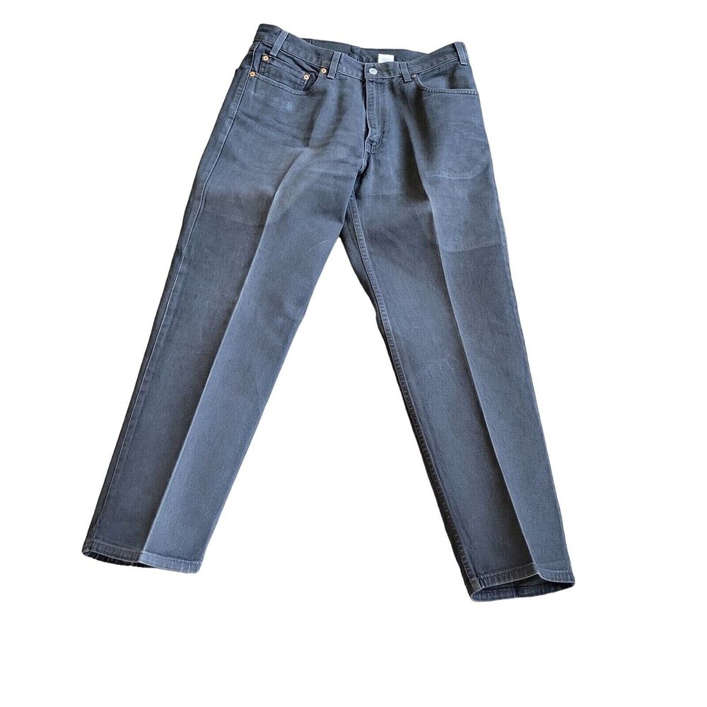 Levis 550 VTG 90s Mens 36x30 Gray Denim Straight Leg Jeans heavy starch.